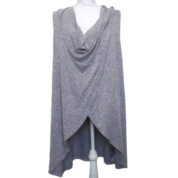 Olivia Sky Tops - Olivia Sky Gray Soft Knit Wrap Cardigan Vest XXL